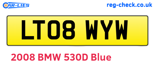 LT08WYW are the vehicle registration plates.