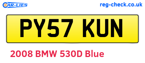 PY57KUN are the vehicle registration plates.