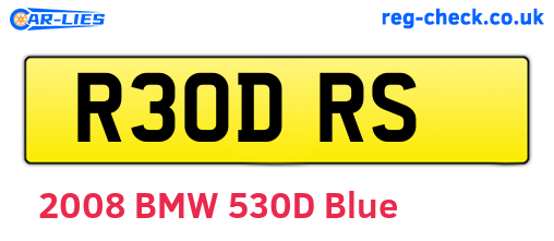 R30DRS are the vehicle registration plates.