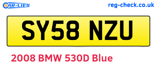 SY58NZU are the vehicle registration plates.