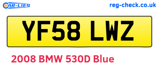 YF58LWZ are the vehicle registration plates.
