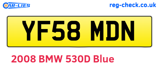YF58MDN are the vehicle registration plates.