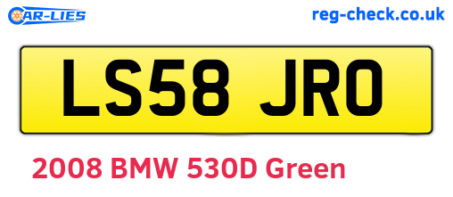 LS58JRO are the vehicle registration plates.