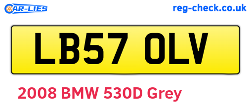 LB57OLV are the vehicle registration plates.