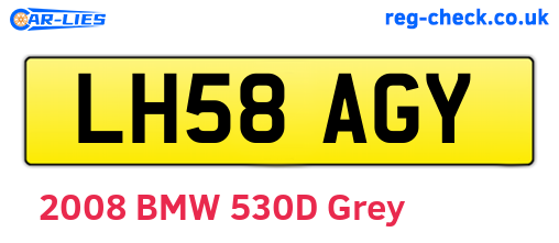 LH58AGY are the vehicle registration plates.