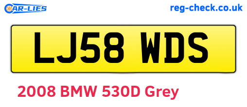 LJ58WDS are the vehicle registration plates.