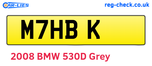 M7HBK are the vehicle registration plates.
