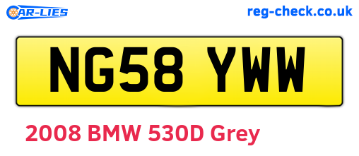 NG58YWW are the vehicle registration plates.
