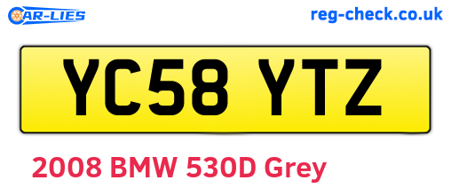 YC58YTZ are the vehicle registration plates.
