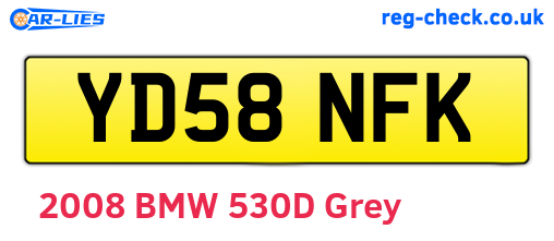 YD58NFK are the vehicle registration plates.
