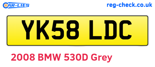 YK58LDC are the vehicle registration plates.