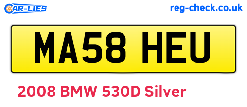 MA58HEU are the vehicle registration plates.