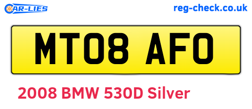 MT08AFO are the vehicle registration plates.