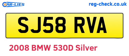 SJ58RVA are the vehicle registration plates.