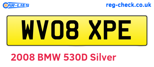 WV08XPE are the vehicle registration plates.