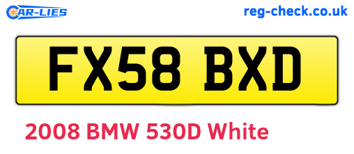 FX58BXD are the vehicle registration plates.