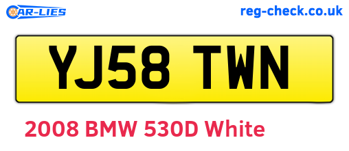 YJ58TWN are the vehicle registration plates.