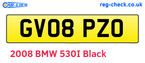 GV08PZO are the vehicle registration plates.