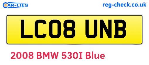 LC08UNB are the vehicle registration plates.