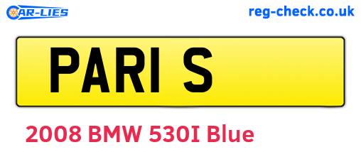 PAR1S are the vehicle registration plates.