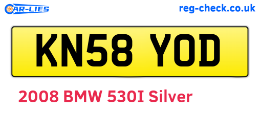 KN58YOD are the vehicle registration plates.