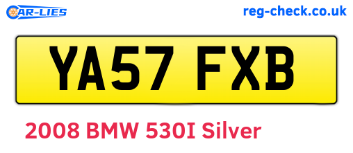 YA57FXB are the vehicle registration plates.