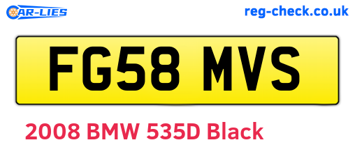 FG58MVS are the vehicle registration plates.
