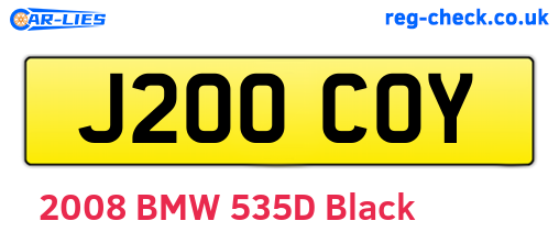 J200COY are the vehicle registration plates.