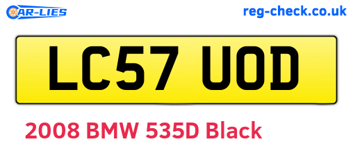 LC57UOD are the vehicle registration plates.