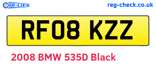 RF08KZZ are the vehicle registration plates.