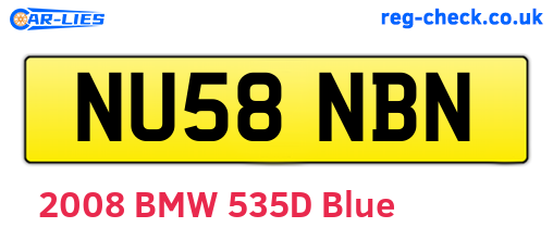 NU58NBN are the vehicle registration plates.