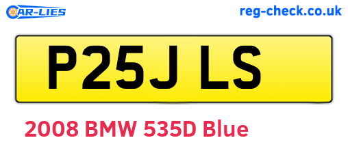 P25JLS are the vehicle registration plates.