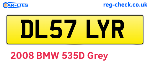 DL57LYR are the vehicle registration plates.