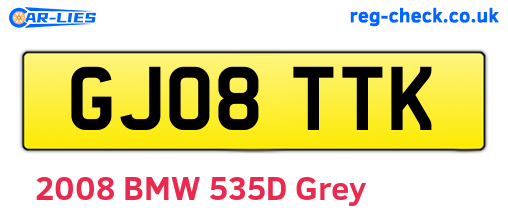 GJ08TTK are the vehicle registration plates.