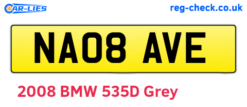 NA08AVE are the vehicle registration plates.