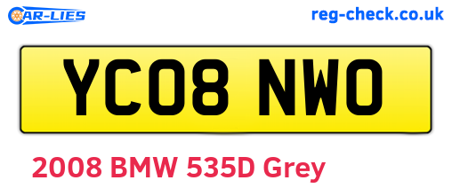 YC08NWO are the vehicle registration plates.