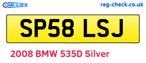 SP58LSJ are the vehicle registration plates.