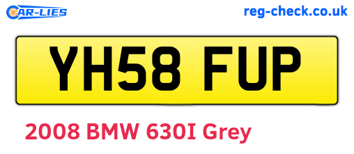 YH58FUP are the vehicle registration plates.