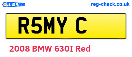 R5MYC are the vehicle registration plates.