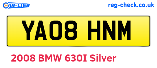 YA08HNM are the vehicle registration plates.