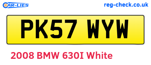 PK57WYW are the vehicle registration plates.