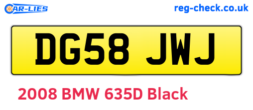 DG58JWJ are the vehicle registration plates.
