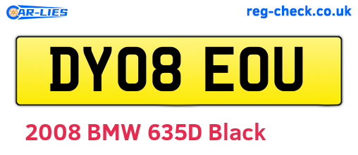 DY08EOU are the vehicle registration plates.