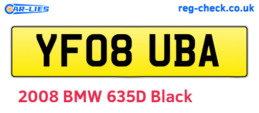 YF08UBA are the vehicle registration plates.