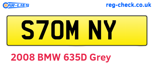 S70MNY are the vehicle registration plates.