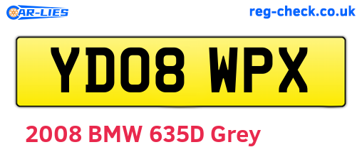 YD08WPX are the vehicle registration plates.