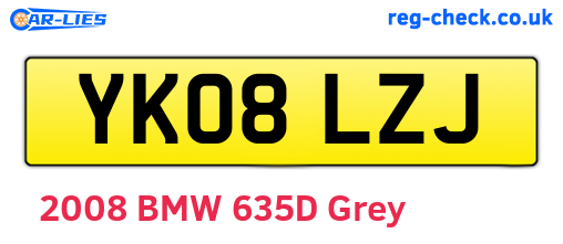 YK08LZJ are the vehicle registration plates.