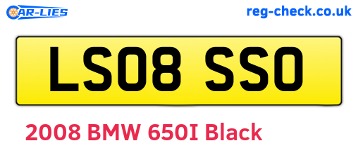 LS08SSO are the vehicle registration plates.