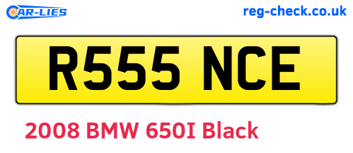 R555NCE are the vehicle registration plates.