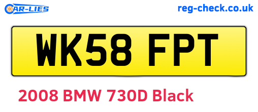 WK58FPT are the vehicle registration plates.